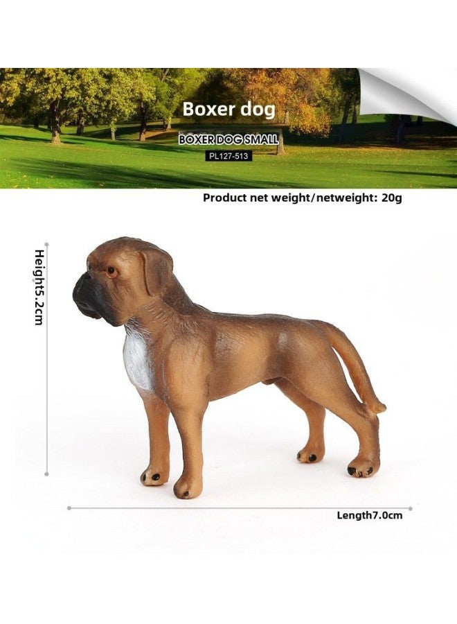 Simulation Solid Animal Model Golden Retriever Sheepdog Chai Dog Teddy Corgi Plastic Ornaments Children's Cognitive Toys-Color:PL127-513 Boxer Dog  - Image 1
