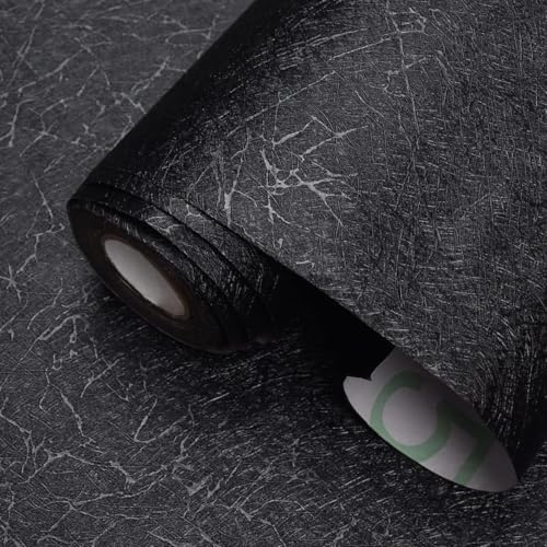 AADIVY® 45×100 Cm, Silk Black Wallpaper for Walls Waterproof Vinyl Film Self Adhesive Peel & Stick 3D Embossed Hexagon Design Kitchen, Cabinet, Furniture PVC Lamination Roll. - Image 1