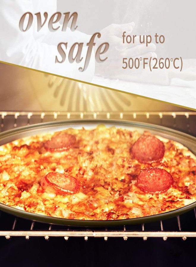 COOKWIN 2 Pack Pizza Pan for Oven, 12.6 Inch Pizza Baking Pan, Non-Stick Golden Carbon Steel Pizza Tray with Holes, Organosilicon Coated Crisper Pan, Dishwasher Safe - Image 5