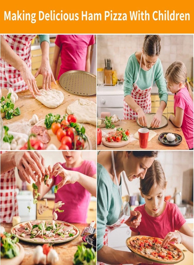 COOKWIN 2 Pack Pizza Pan for Oven, 12.6 Inch Pizza Baking Pan, Non-Stick Golden Carbon Steel Pizza Tray with Holes, Organosilicon Coated Crisper Pan, Dishwasher Safe - Image 4