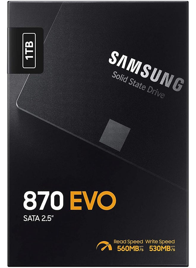 Samsung - 870 EVO 1TB 2.5-inch SATA III built-in SSD, with a maximum sequential read speed of 560 MB/s and a sequential write speed of 530 MB/s, V-NAND technology, 1GB LPDDR4 cache, MKX controller, black | MZ-77E1 1TB - Image 1