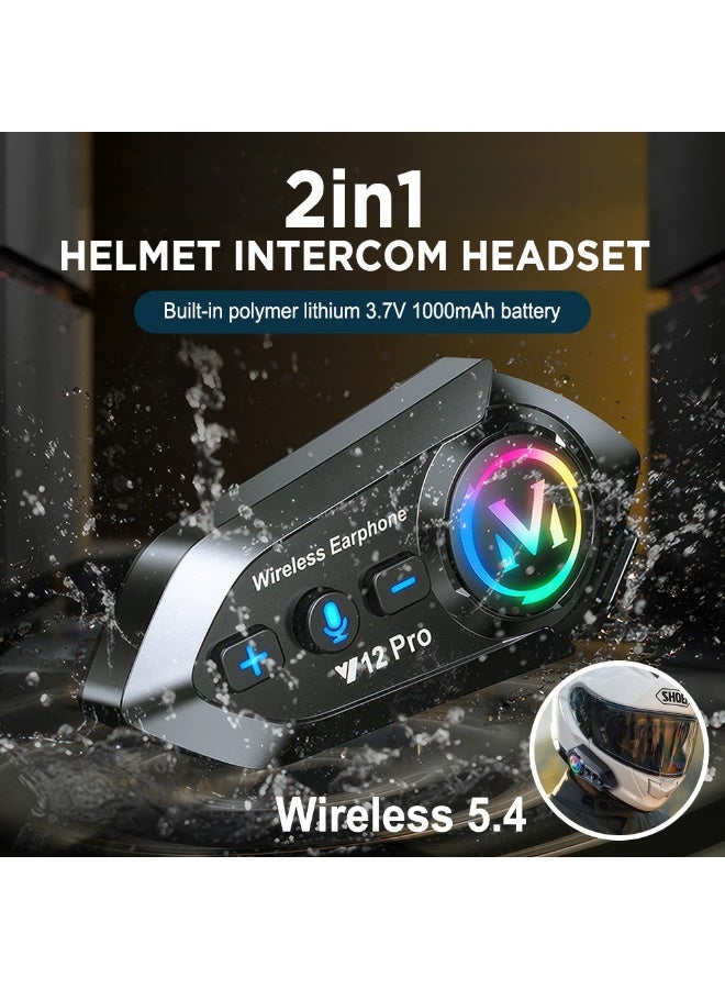 Mauten 2PCS Motorcycle Helmet Bluetooth Headset 2 Way Intercom 500M,HIFI Sound,Noise Cancellation,Music Share,1000mAh,Helmet Speakers Headphones FM,Easy to Connect/Use with Gloves,Waterproof,Voice Assistant - Image 3