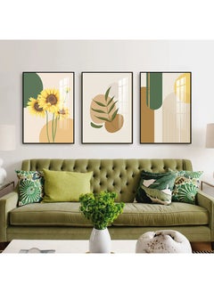 FASHION HOME 3PCS Wall Art Bright Style Minimalist Decor Modern Abstract Canvas Prints Poster Picture Framed Paintings Decorations  - Image 2