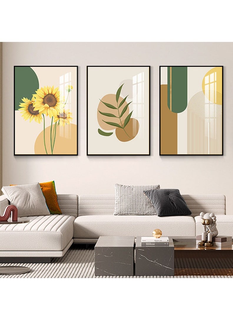 FASHION HOME 3PCS Wall Art Bright Style Minimalist Decor Modern Abstract Canvas Prints Poster Picture Framed Paintings Decorations  - Image 4