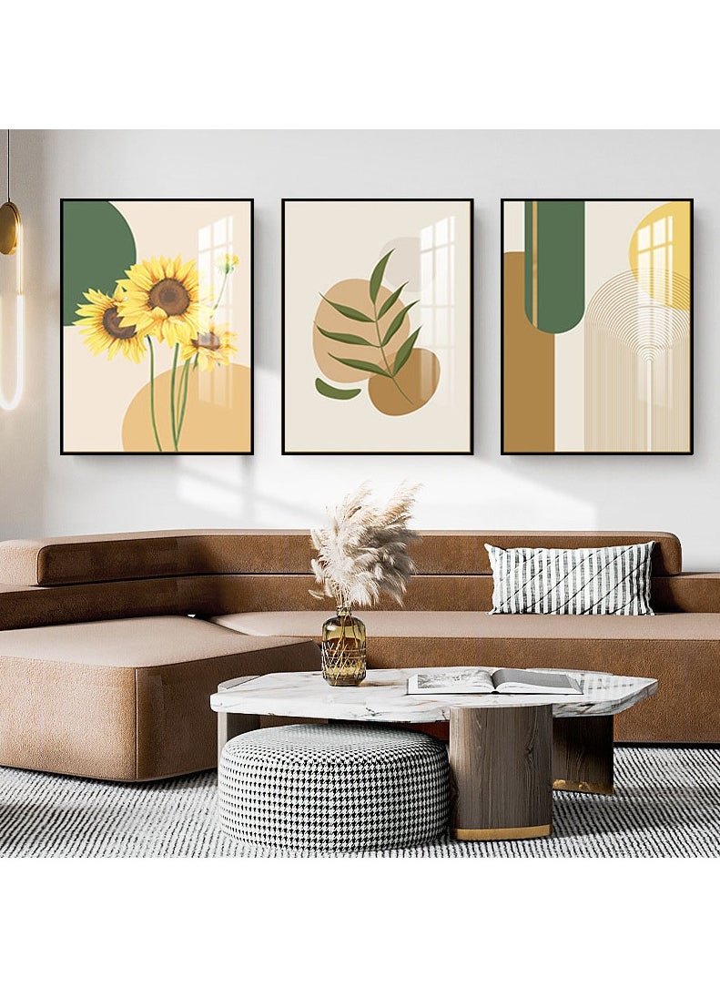FASHION HOME 3PCS Wall Art Bright Style Minimalist Decor Modern Abstract Canvas Prints Poster Picture Framed Paintings Decorations  - Image 5