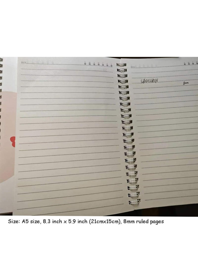 Spiral Notebooks for Women, 4 Pack Cute journals 6 × 8 Inch, A5 Size Hardcover Flower Notebooks School Supplies, College Ruled, Inner Pocket, 60 Sheets/120 Pages - Image 5