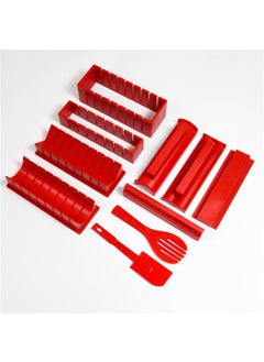 Y&D 10-Piece Sushi Maker DIY With Utensils Set Red  - Image 1