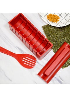 Y&D 10-Piece Sushi Maker DIY With Utensils Set Red  - Image 3