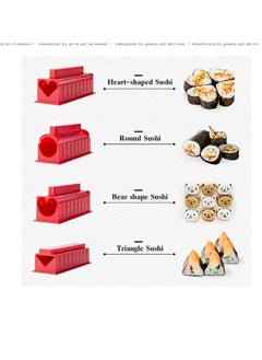 Y&D 10-Piece Sushi Maker DIY With Utensils Set Red  - Image 5
