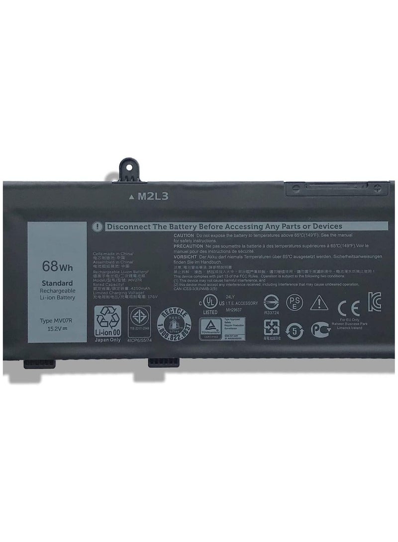 Replacement Battery for MV07R 72WGV W5W19 JJRRD 266J9 PN1VN M4GWP for Dell G3 15 3500 3590 3700 3790 G5 15 5500 5505 SE Series (15.2V 68Wh) - Image 2