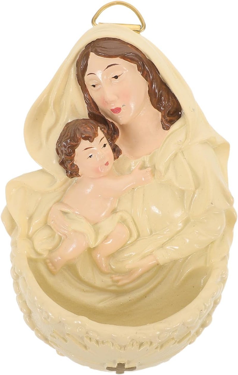 DOITOOL Resin Nativity Wall Plaque, Sacred Art with Mary, Baby Jesus, Religious Christmas Decorations for Christian Wall Decor, Prayer Corners - Image 1
