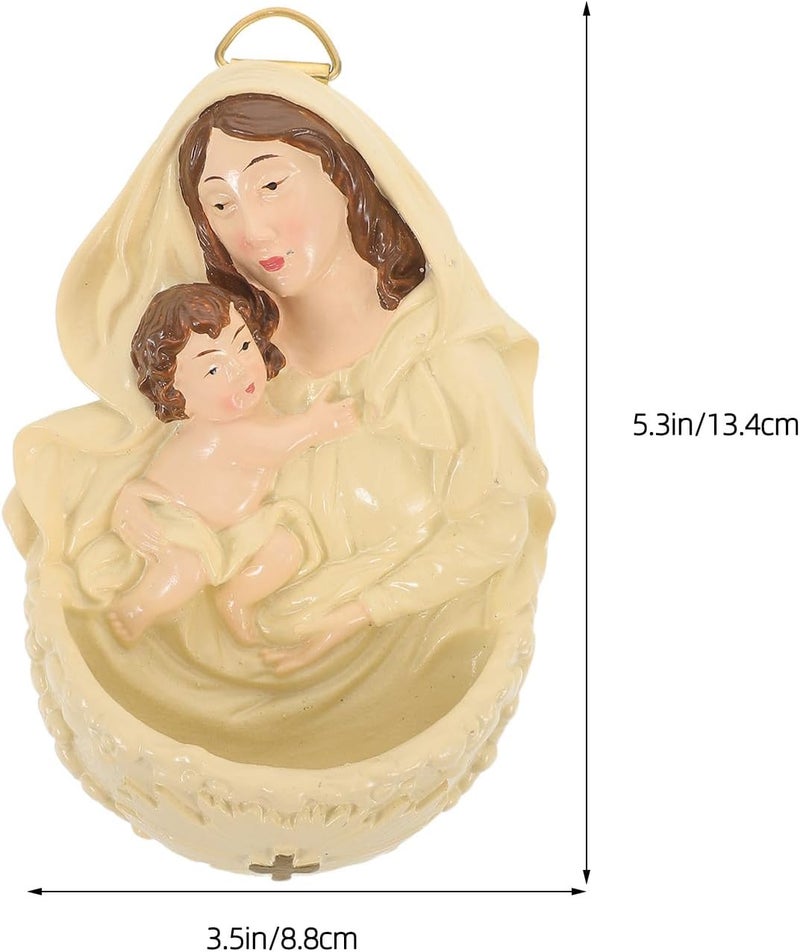 DOITOOL Resin Nativity Wall Plaque, Sacred Art with Mary, Baby Jesus, Religious Christmas Decorations for Christian Wall Decor, Prayer Corners - Image 2