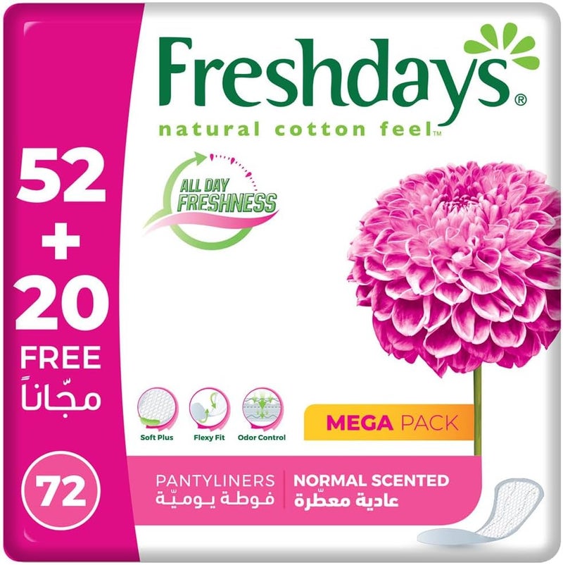 Freshdays Daily Liners Normal Scented 72 Pads - Image 1