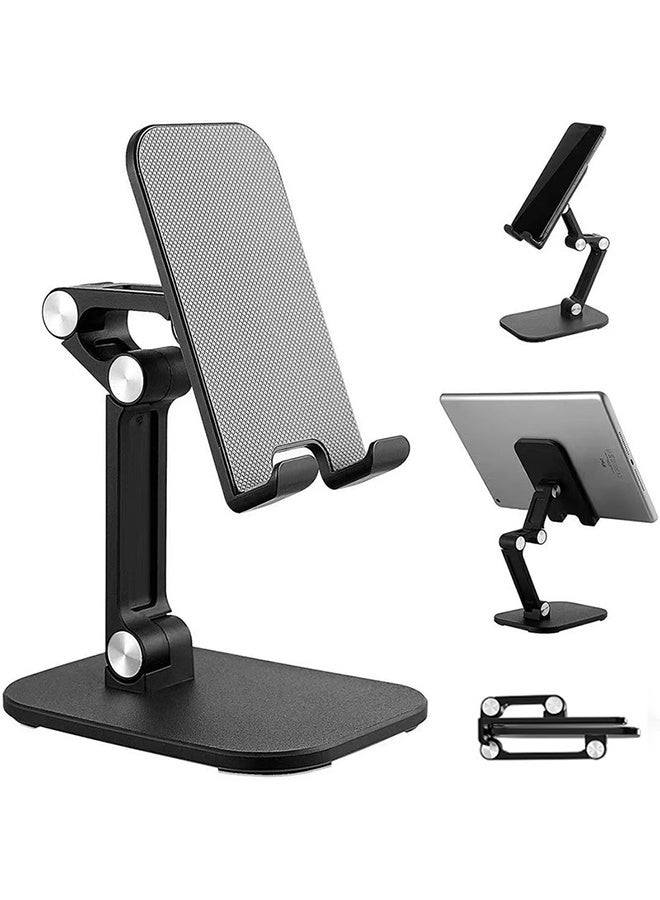 Phone Stand Adjustable Height and Angle Cell Phone Stand for Desk Foldable Holder Taller iPhone Stand Compatible 4-13in All Mobile Phone/iPad/Tablet - Image 1
