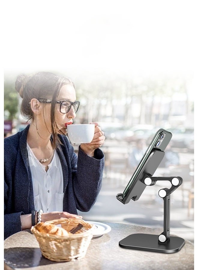 Phone Stand Adjustable Height and Angle Cell Phone Stand for Desk Foldable Holder Taller iPhone Stand Compatible 4-13in All Mobile Phone/iPad/Tablet - Image 4