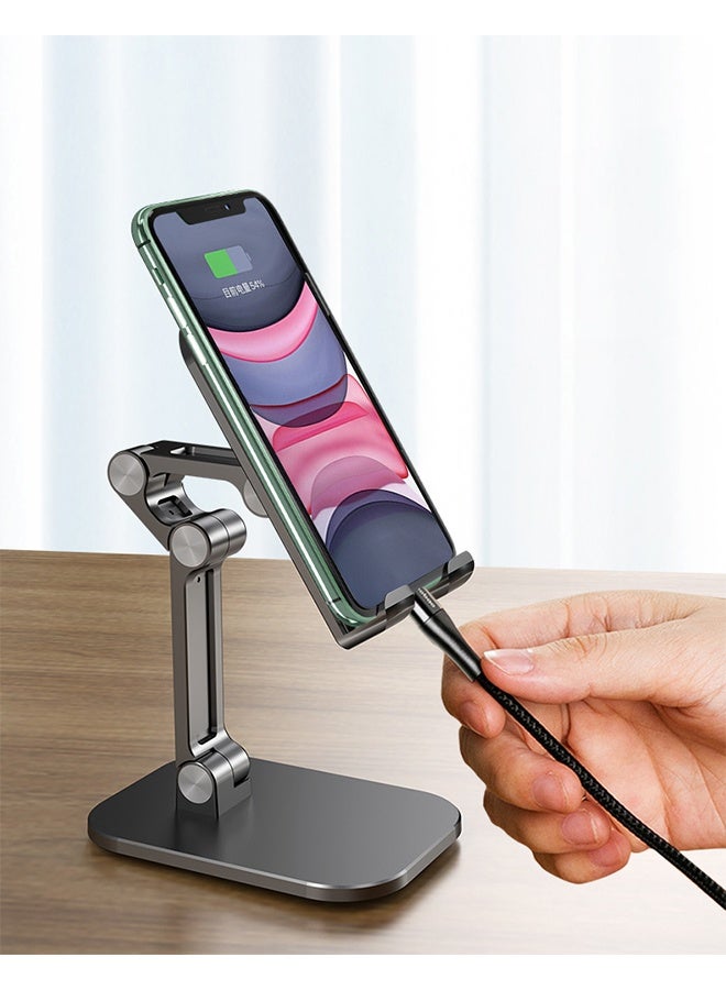 Phone Stand Adjustable Height and Angle Cell Phone Stand for Desk Foldable Holder Taller iPhone Stand Compatible 4-13in All Mobile Phone/iPad/Tablet - Image 5