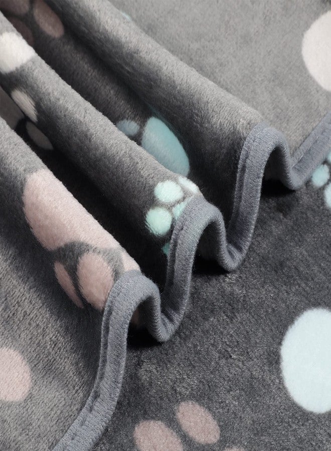 Tegeme 12 Pcs Pet Blankets Soft Fluffy Fleece Dog Cat Warm Paw Print Pattern Blankets Flannel Throw for Pets Dog Puppy Cat(23 x 16 Inch,Dark Gray) - Image 4