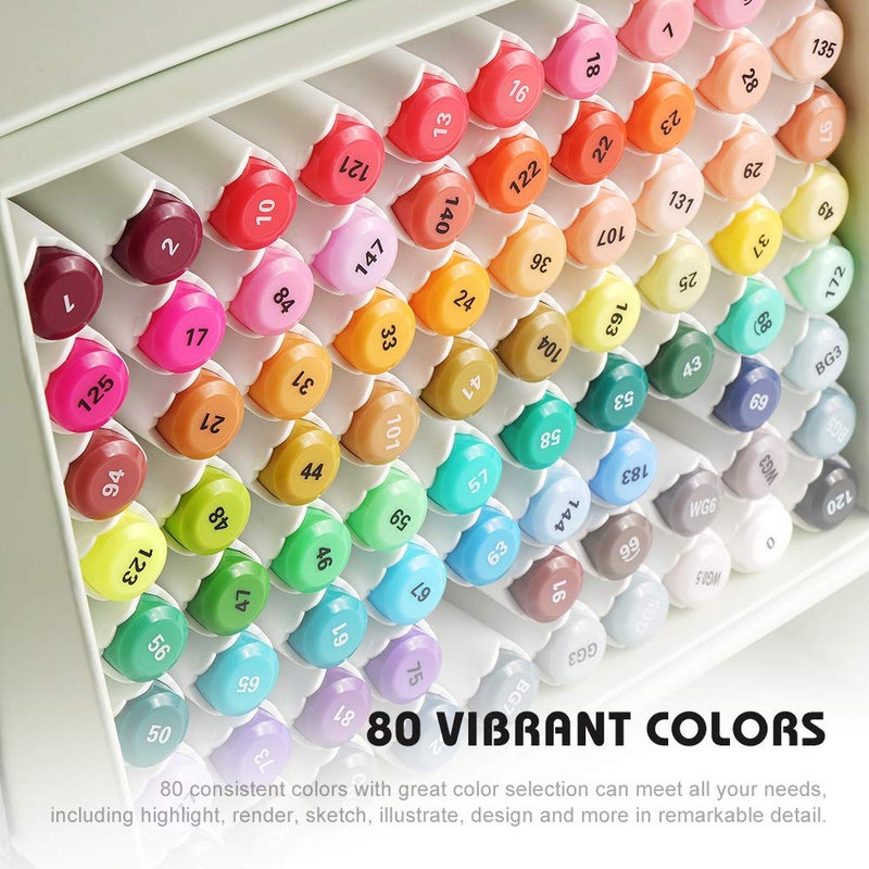 Arrtx Alcohol Markers ALP 80 Colors,Dual Tips Permanent Drawing Art Markers for Artists Adult Coloring Illustration, Design, Anime, Comic - Image 5