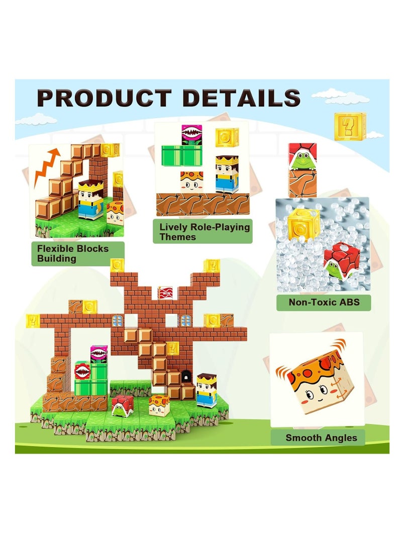 48 Pcs Magnetic Blocks Building Toys,  Magnetic Tiles Building Blocks Toddler Toys,  Build Mine Magnet World Set, STEM Sensory Outdoor Toys, Magnet Toys for Boys u0026 Girls Ages 5-7 - Image 3