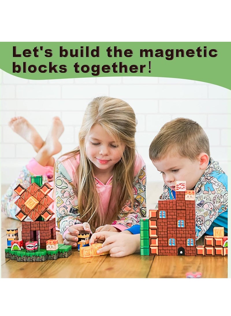 48 Pcs Magnetic Blocks Building Toys,  Magnetic Tiles Building Blocks Toddler Toys,  Build Mine Magnet World Set, STEM Sensory Outdoor Toys, Magnet Toys for Boys u0026 Girls Ages 5-7 - Image 4