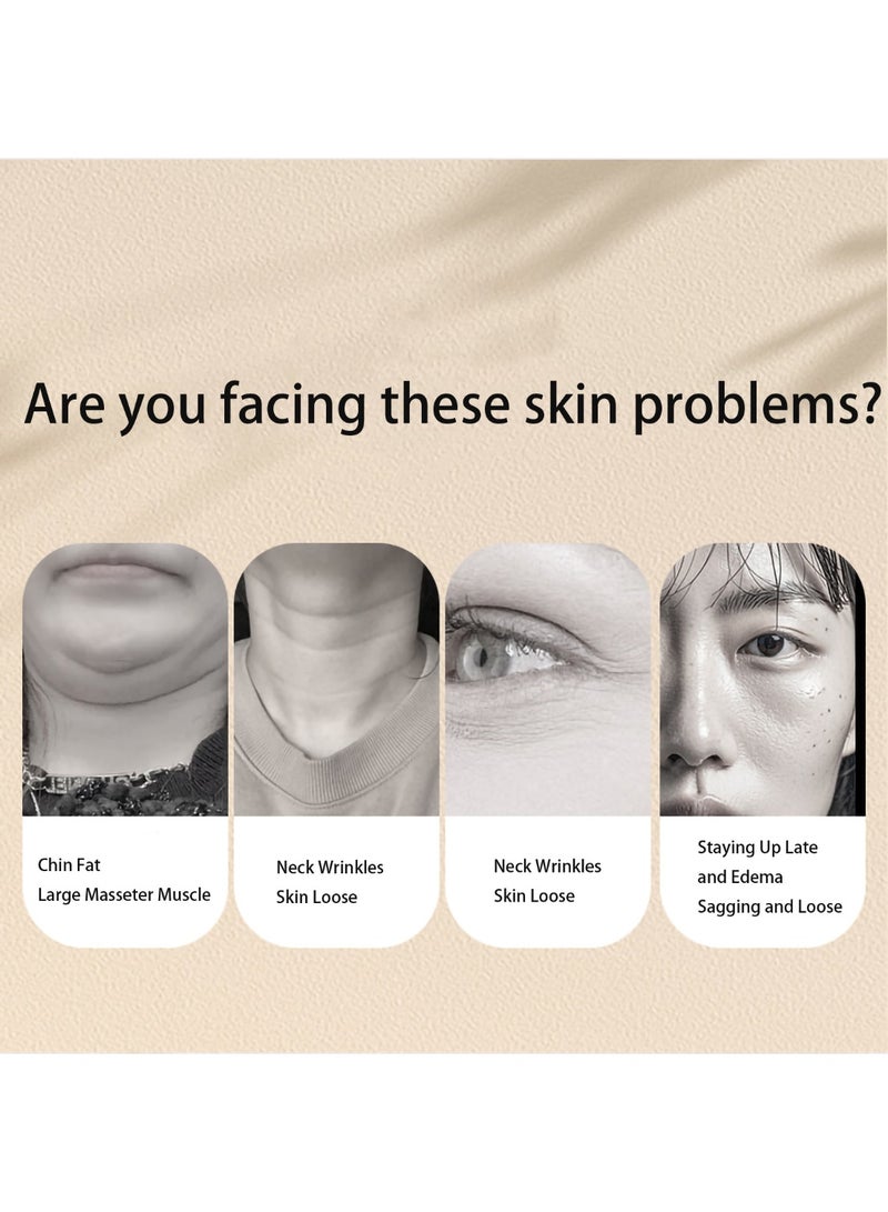 Roller Facial Massage Tool 9-speed EMS Microcurrent Face Slimming Tool 3-speed RF RF Improves Wrinkles Firming Skin, 8 Large Ball Vibration Massage Face Slimming Instrument, Two lighting Modes, Facial Neck Iifting and Tightening Massager Anti-aging Instrument Suitable for Massage Face, Neck, Arms, Legs - Image 2