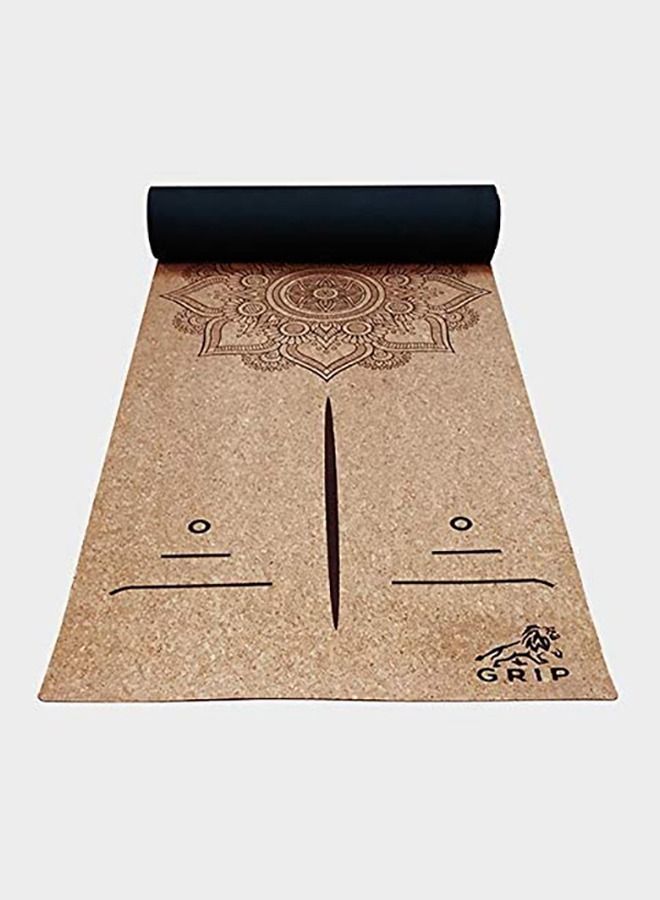 Grip Premium 5Mm Natural Cork Yoga Mat Non Slip & Eco Friendly Fitness Mat Non Toxic Workout Mat With Carrying Strap For Outdoor Yoga Pilates & Exercise - Mandala Design (72 X 24 Inch) - Image 1