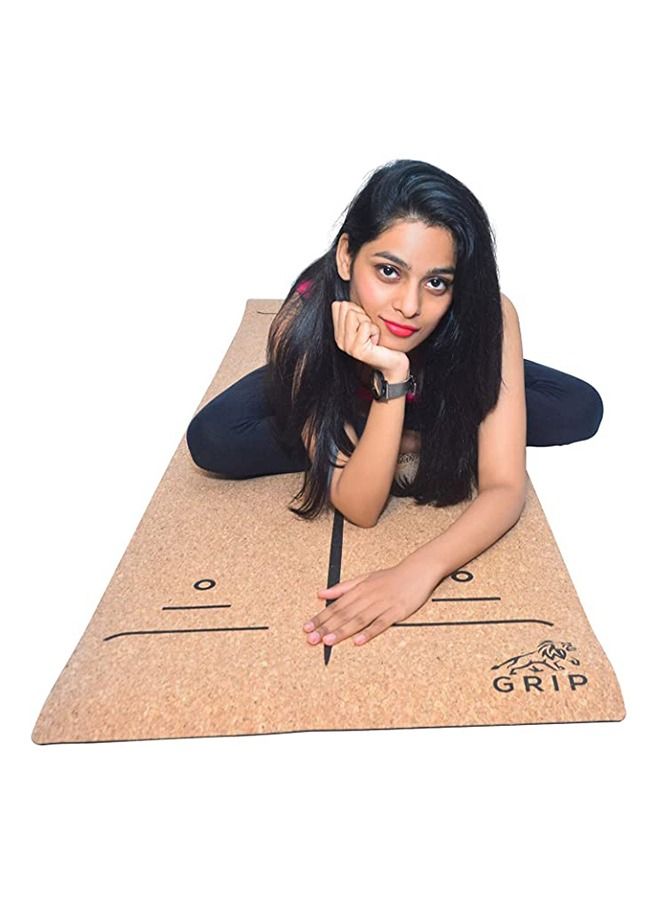 Grip Premium 5Mm Natural Cork Yoga Mat Non Slip & Eco Friendly Fitness Mat Non Toxic Workout Mat With Carrying Strap For Outdoor Yoga Pilates & Exercise - Mandala Design (72 X 24 Inch) - Image 3