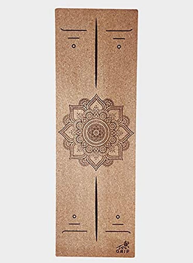 Grip Premium 5Mm Natural Cork Yoga Mat Non Slip & Eco Friendly Fitness Mat Non Toxic Workout Mat With Carrying Strap For Outdoor Yoga Pilates & Exercise - Mandala Design (72 X 24 Inch) - Image 4