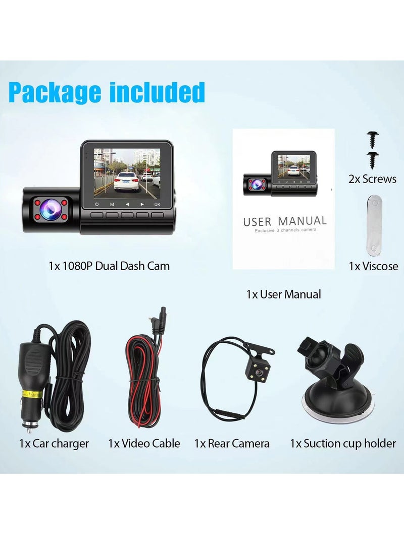 1080P DVR Dash Camera Driving Recorder 360° Wide Angle with Touchscreen Support Night-Vision Loop Recording Motion Detection Reversing Picture - Image 3