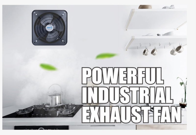 Heavy Duty Square Exhaust Fan with Protective Grill – High Airflow Ventilation Fan for Kitchen, Bathroom, Workshop & Industrial Use (12-INCH) - Image 2