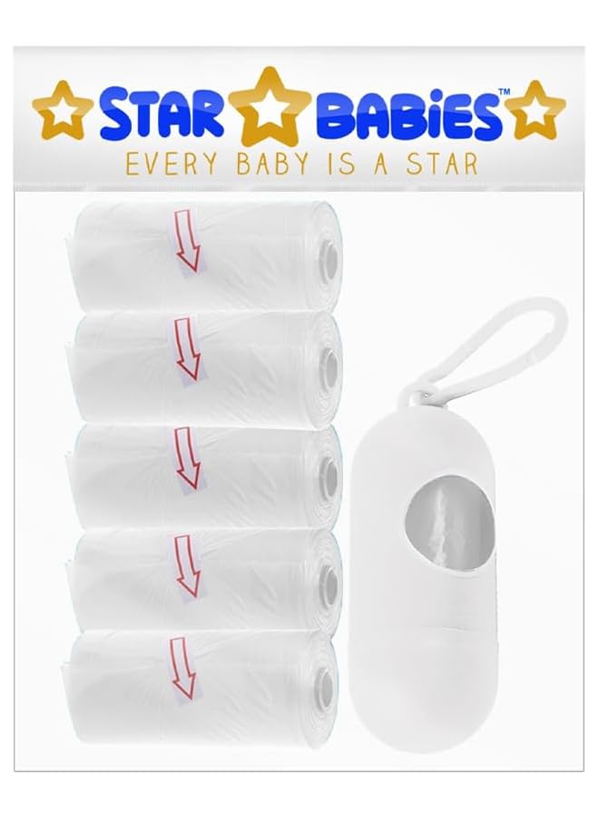 STAR BABiES Pack Of 5 Scented Bag White With Dispenser - Image 1