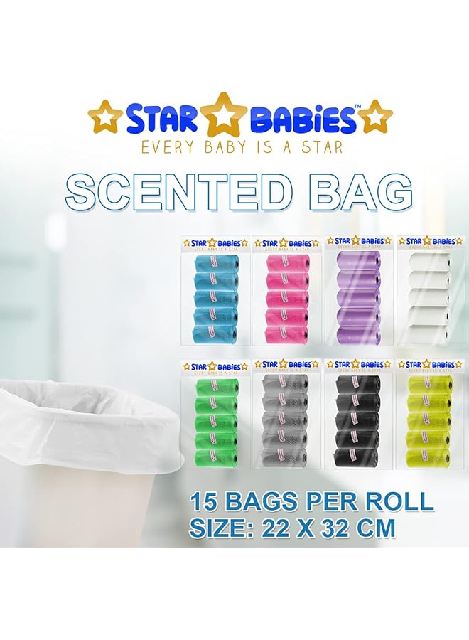 STAR BABiES Pack Of 5 Scented Bag White With Dispenser - Image 3
