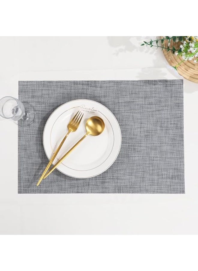 بروماس مجموعة 6 قطع مفارش طاولة رمادية – مقاومة للحرارة وقابلة للغسل - Image 2