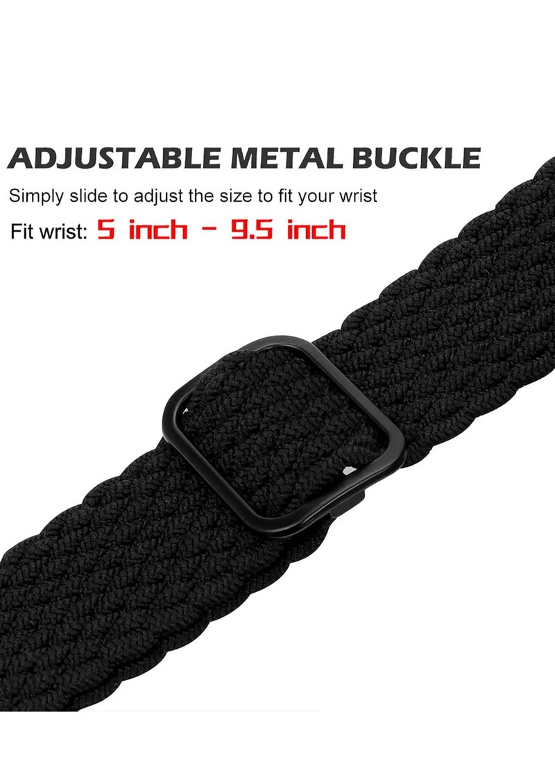 Stretchy Solo Loop Compatible with Watch Band 49mm 46mm 45mm 44mm 42mm 41mm 40m 38mm for Women Men,Sport Breathable Nylon Braided Wristband for iWatch Series 10 9 8 7 6 SE 5 4 3 Ultra 2 1 - Image 4