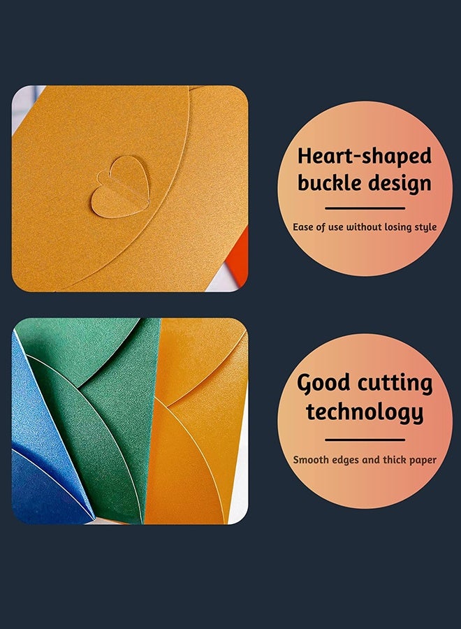 سويت لايف 12 قطعة من مظاريف بطاقات الهدايا الملونة، مظاريف صغيرة مقاس 2.7 × 3.9 بوصة مع مشبك على شكل قلب، مظاريف جيب لطيفة لبطاقات العمل وبطاقات الائتمان وبطاقات الملاحظات وبطاقات المفاتيح - Image 3