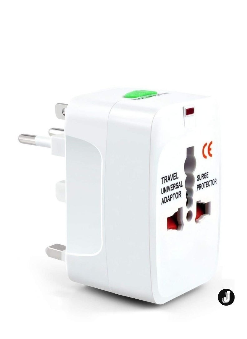 JAJEEK - "Universal Travel Adapter – All-in-One Global Charger with USB Ports (White)" - Image 1