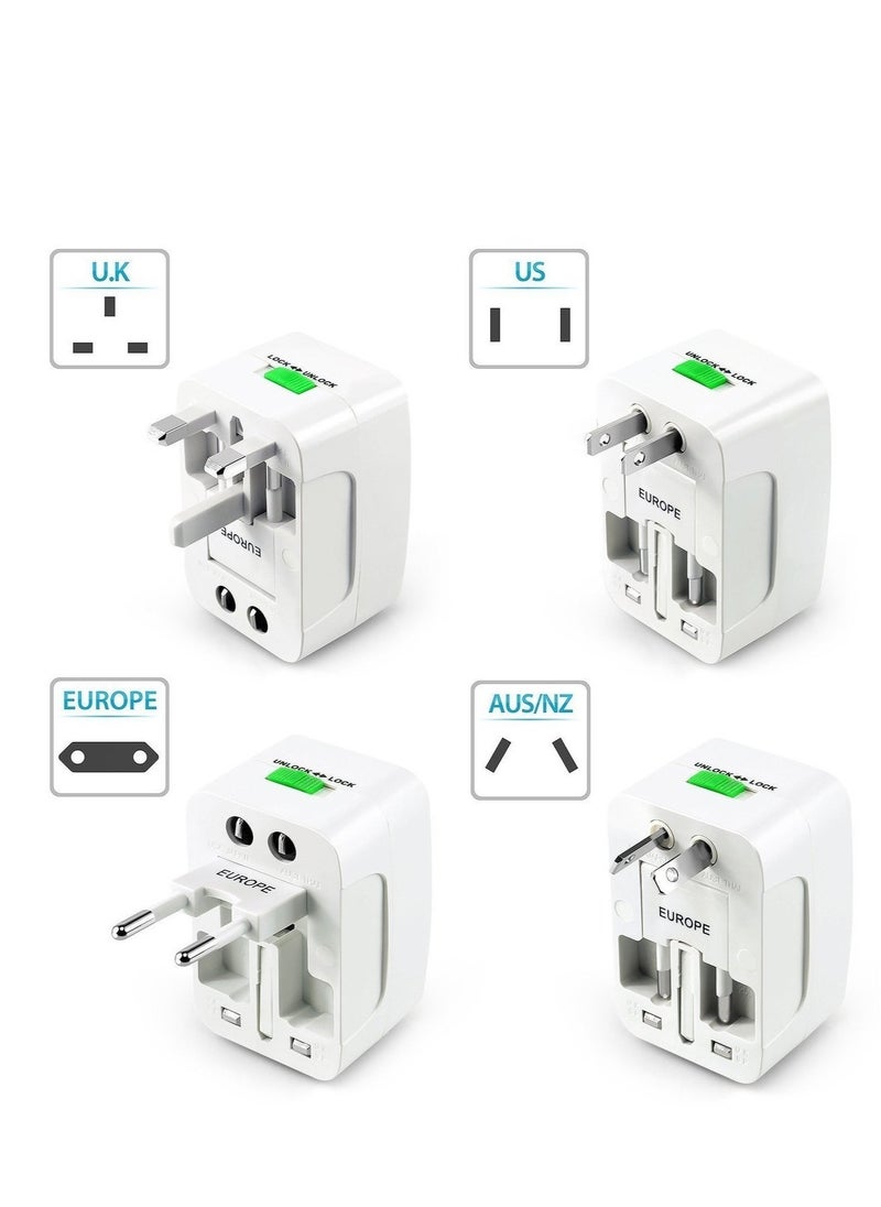 JAJEEK - "Universal Travel Adapter – All-in-One Global Charger with USB Ports (White)" - Image 1