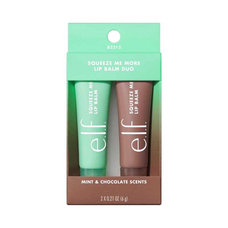 elf e.l.f. Squeeze Me More Lip Balm Duo, Moisturizing Balm For A Sheer Tint Of Color, Made With Hyaluronic Acid, Vegan & Cruelty-Free, Mint & Chocolate - Image 1