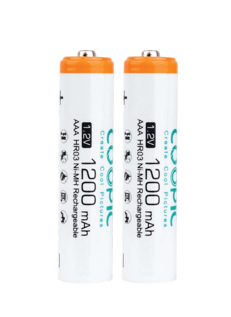 Coopic - 2pcs 1200mAh AAA HR03 Ni-MH Pre-charged type Rechargeable Battery - Image 1