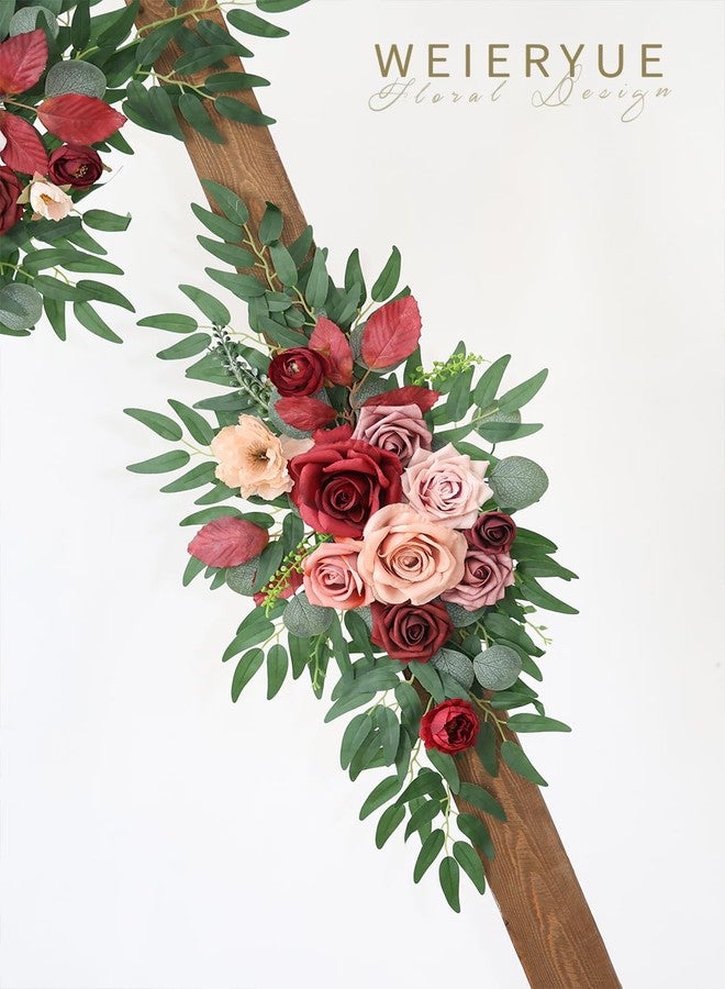 WEIERYUE Artificial Wedding Arch Flowers Kit(Pack of 2) for Wedding Arch, Bridal Shower, Ceremony and Reception Backdrop Decoration (Cream red) - Image 5