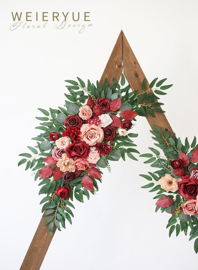 WEIERYUE Artificial Wedding Arch Flowers Kit(Pack of 2) for Wedding Arch, Bridal Shower, Ceremony and Reception Backdrop Decoration (Cream red) - Image 4