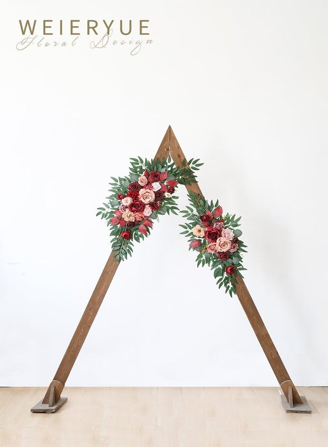 WEIERYUE Artificial Wedding Arch Flowers Kit(Pack of 2) for Wedding Arch, Bridal Shower, Ceremony and Reception Backdrop Decoration (Cream red) - Image 3