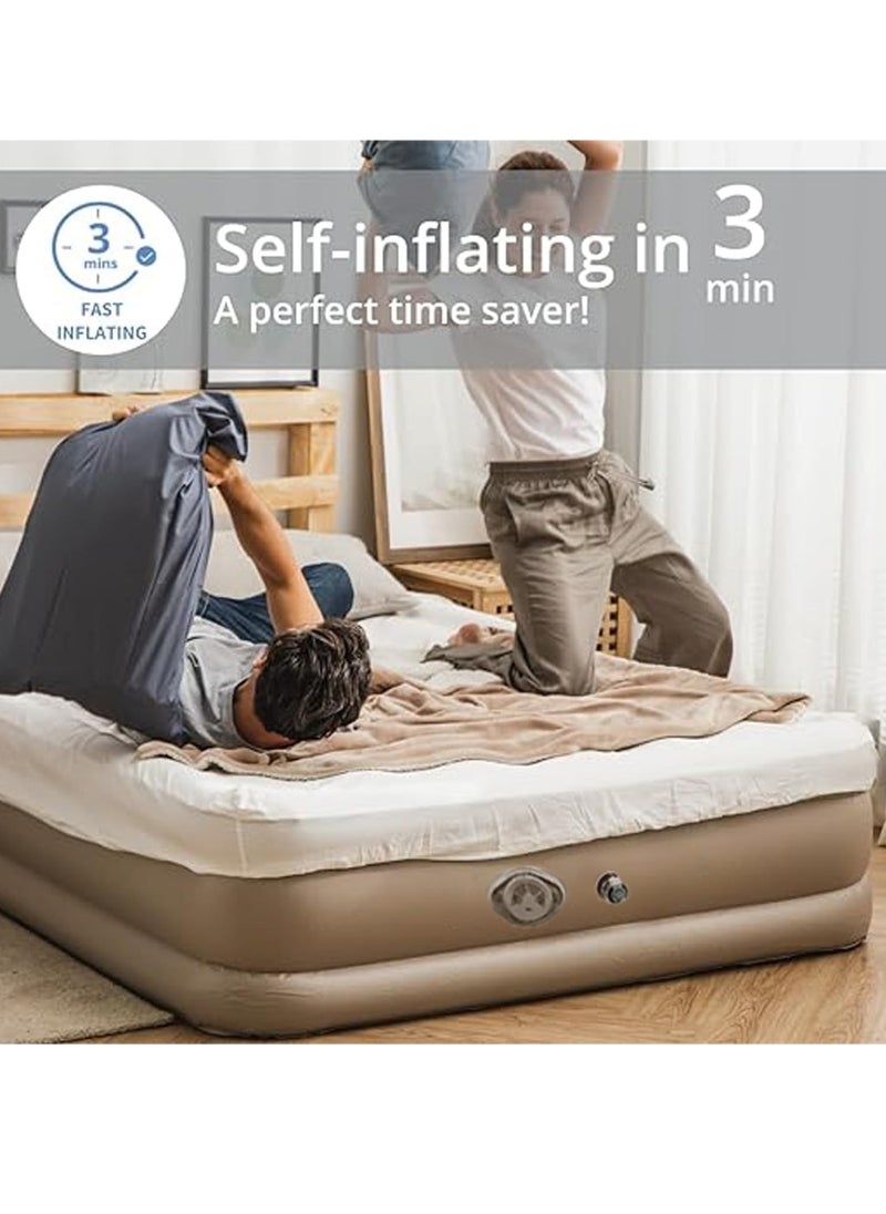 Generic - Air Mattress Self-Inflating Sleeping Pad Single Air Bed with Built-In Pump Air Mattress 300 Lbs Capacity Camping Home Luggage Bed Travel Air Bed (Single/Low) - Image 1