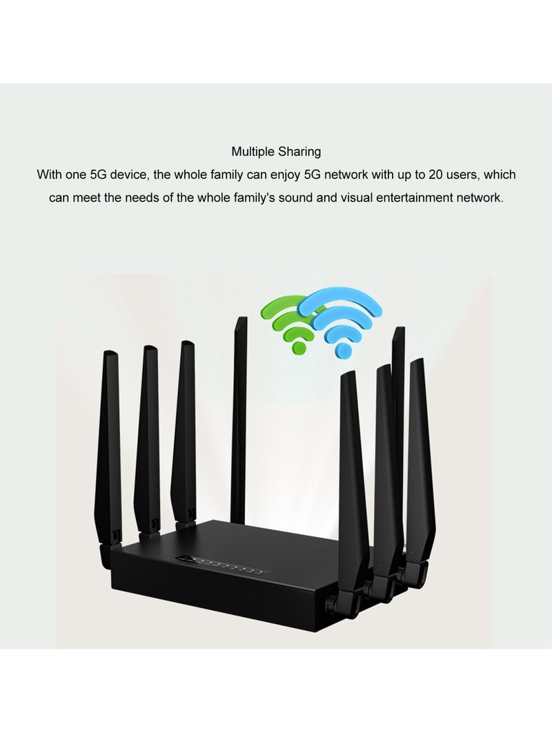 5G CPE Router with SIM Card Slot Dual Band WiFi6 1000Mbps Gigabit Ethernet Network 5G WiFi Router with 8 Antennas for Middle East Asia  - Image 4