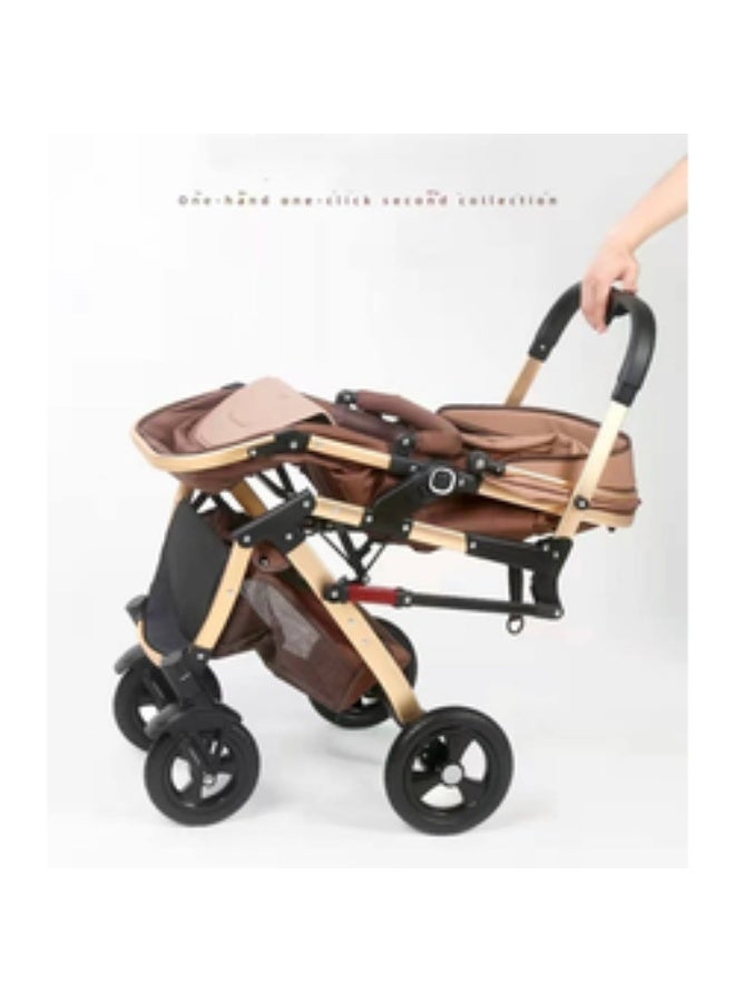 بيليكو عربة أطفال Belecoo عالية الجودة - قابلة للطي بيد واحدة، مع مساحة تخزين كبيرة ونافذة لمراقبة الطفل - Image 2