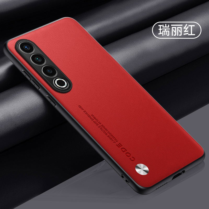 Meizu Note16 Pure Color Leather Phone Case Is Suitable For Meizu 21Pro Pure Color Phone Case 22 Business Protective Case - Image 1