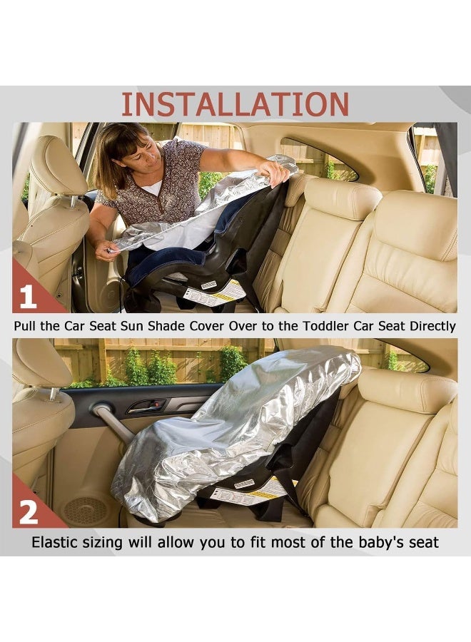 ECVV Car Seat Sun Shade Cover for Baby Carseat, Infant Car Seats Protector, Keeps Toddler Baby Seat at a Cool Temperature, Blocks Sunlight Heat Cooler Travel Accessories - Image 2