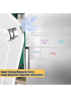 erorex Magnetic Acrylic Calendar Fridge Calendar Dry Erase Calendar For Refrigerator 12 Inch X16 Inch Monthly And Weekly Calendar Planning Board Set With 6 Colorful Highlight Markers Eraser And Towel  - Image 4