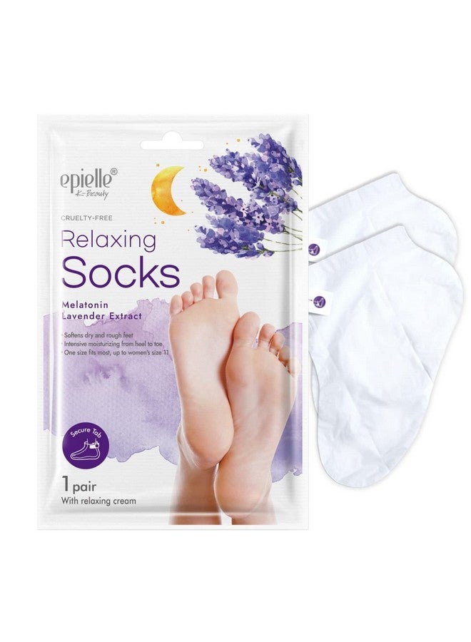 Epielle Epielle Relaxing Foot Masks - Melatonin & Lavender Extract | Deep Moisturizing | 100% Vegan & Cruelty-Free | 6 Pack Socks | Beauty Gifts - Image 2