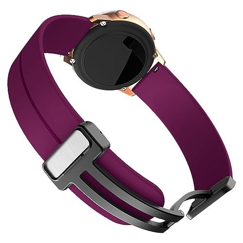 ACM Watch Strap Silicone Belt Magnetic Clasp 20mm compatible with Noise Noisefit Diva 2 (NOT SUITABLE FOR DIVA 1 ONLY FOR DIVA 2 20MM MODEL,CHECK STRAP SIZE OF YOUR DIVA 2) Smartwatch Sports Hook Band Purple - Image 2